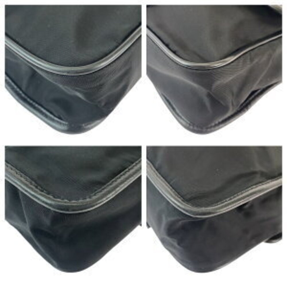 Prada logo triangular Nylon crossbody bag plate black shoulder messenger Tessuto - Picture 4 of 10